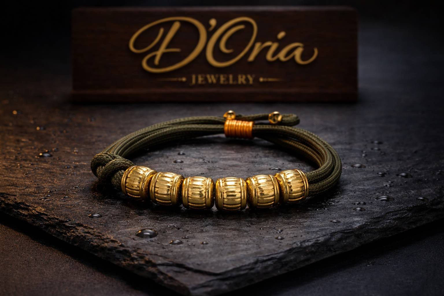 Pulsera Gris - Oro Laminado